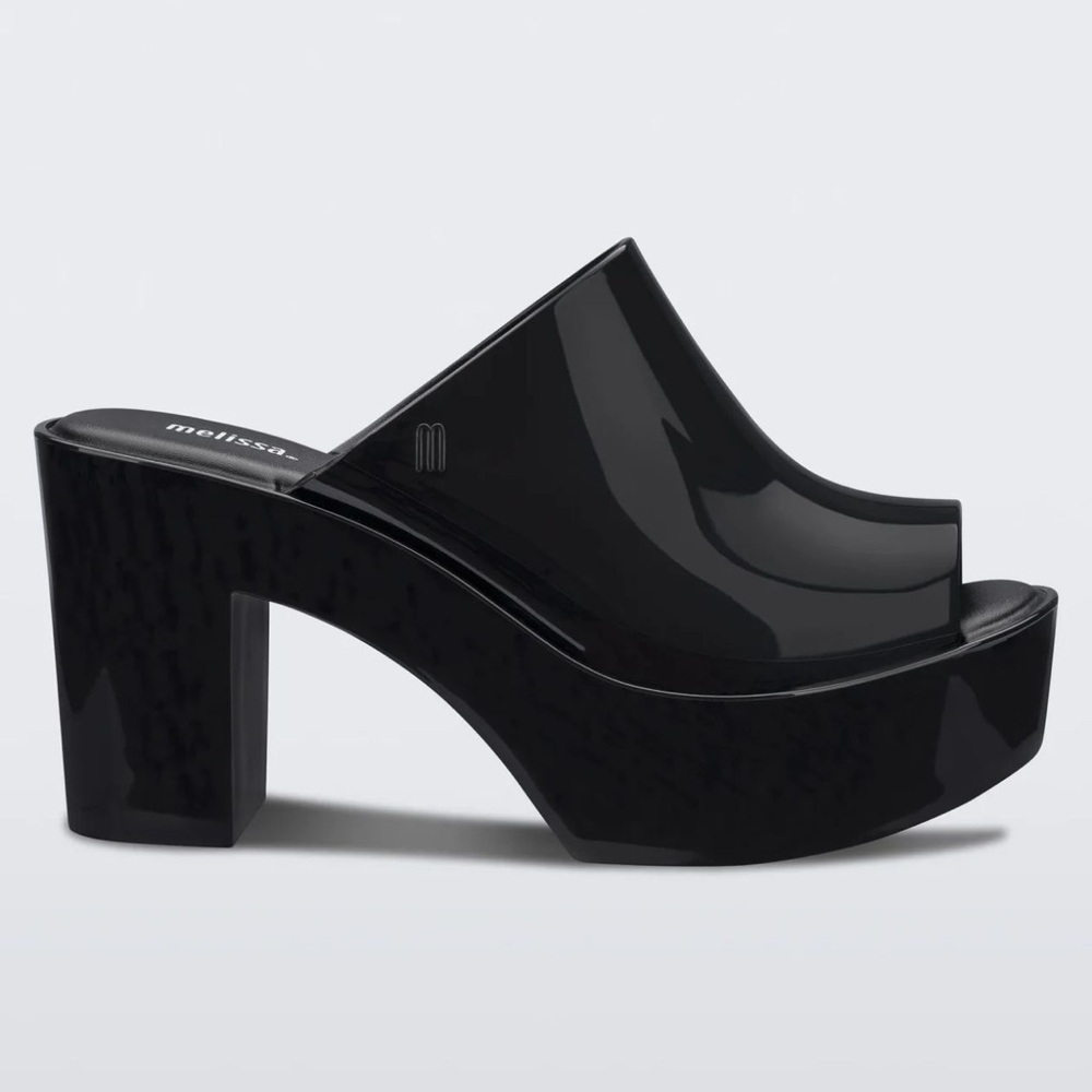 Melissa Women's Glossy Black Platform Clogs